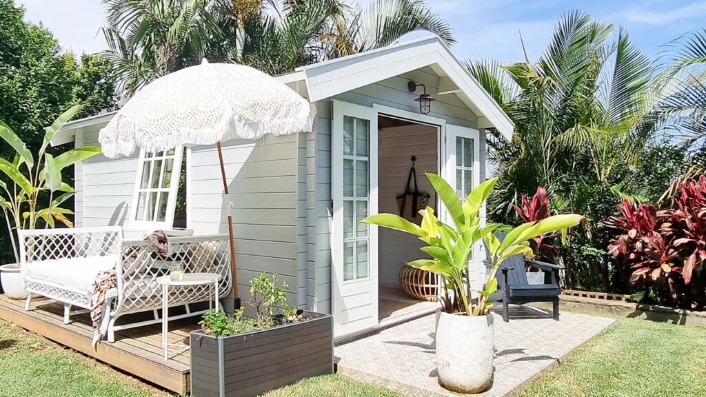 a place to relax in a garden office.