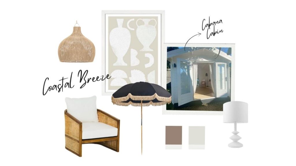 Mood board for a coastal family weekender