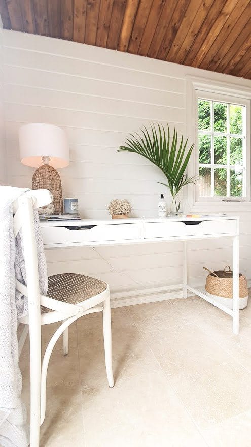 Wooden shed used as a home office