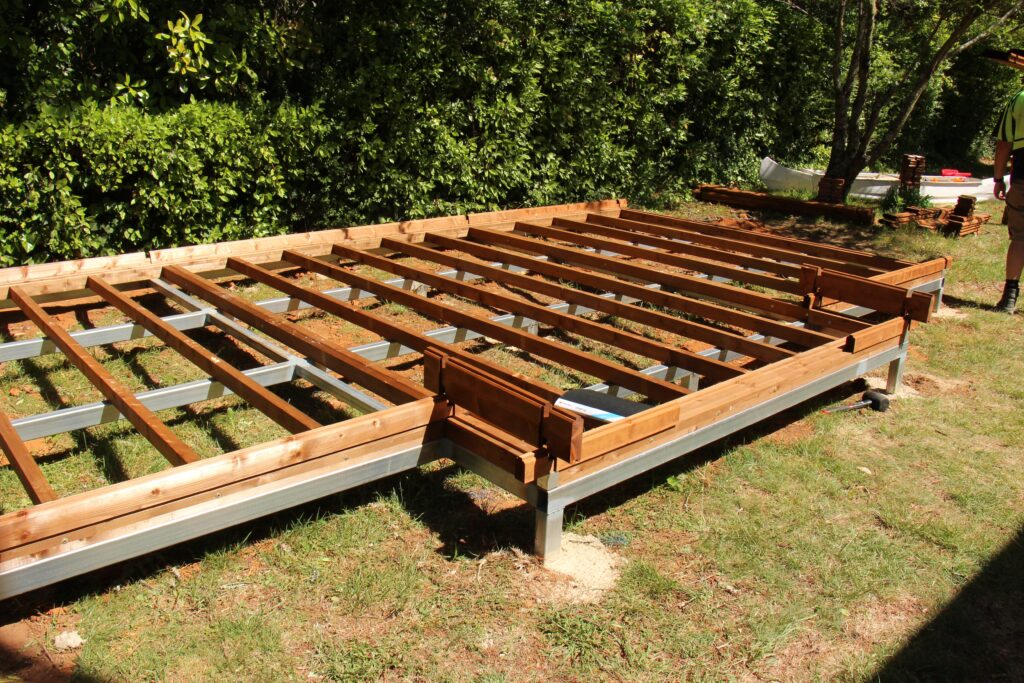 SheShed Steel Foundation Kit with cabin baseboards