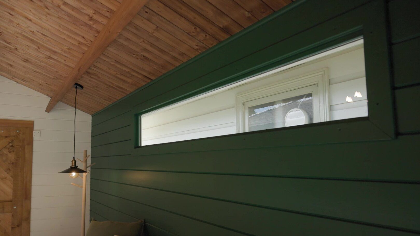 fixed long window closeup of inside tasman display cabin
