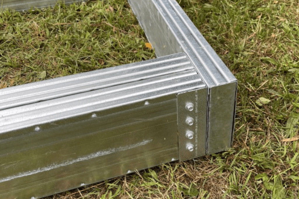 Close up of steel foundation kit