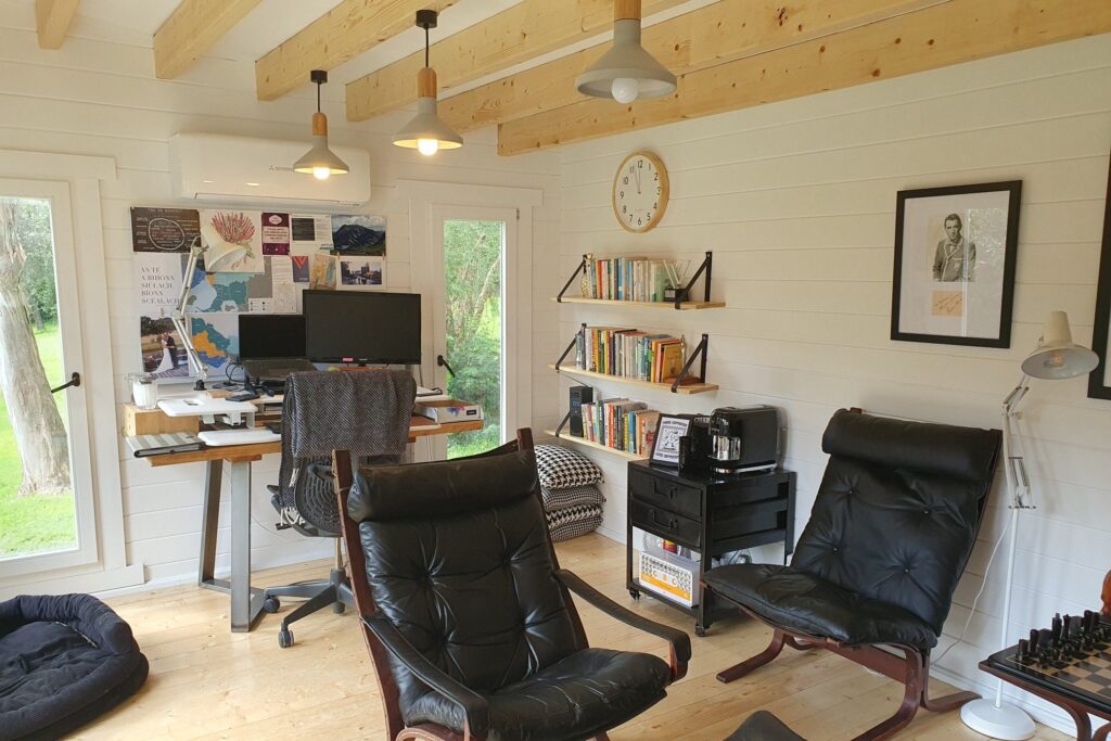 Alpine cabin with lighting, aircon and power outlets