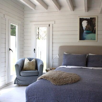 Interior of a SheShed used as a temporary sleepout