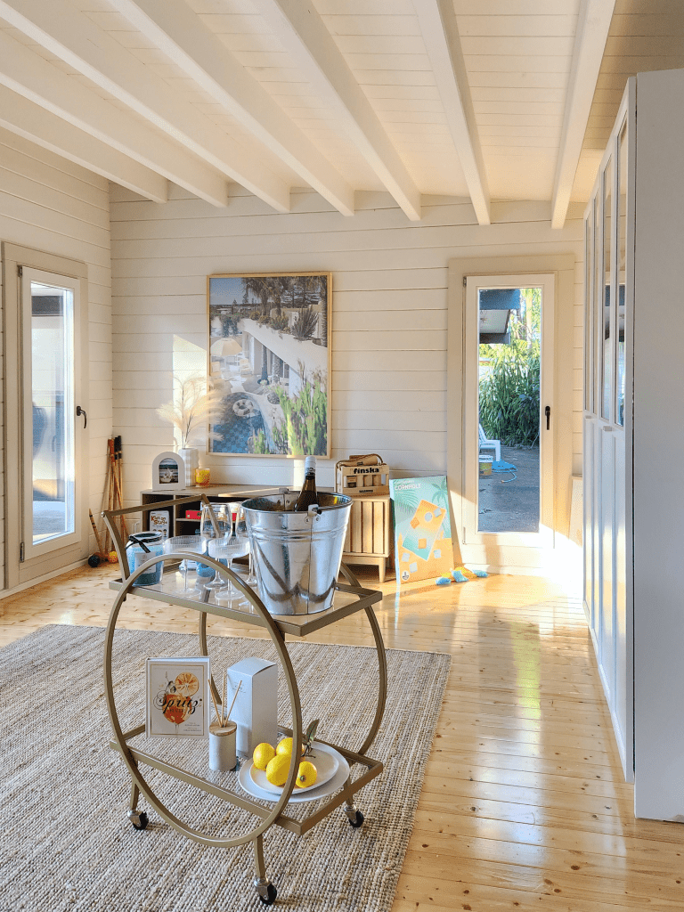 Bar Cart Pool House Interior Alpine Cabin