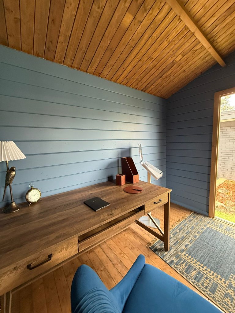 She shed cabin home office. star cabin at display centre