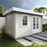 front angle render of skyline cabin