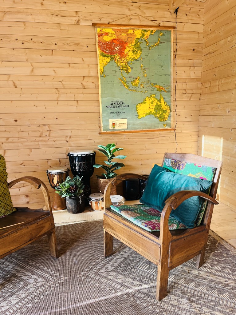 inside of backyard retreat alpine cabin