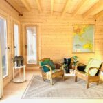 inside of alpine cabin backyard retreat with tilt and turn windows