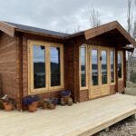 outside of brook river cabin used as a backyard retreat