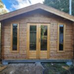 outside tasman display cabin with french doors closed
