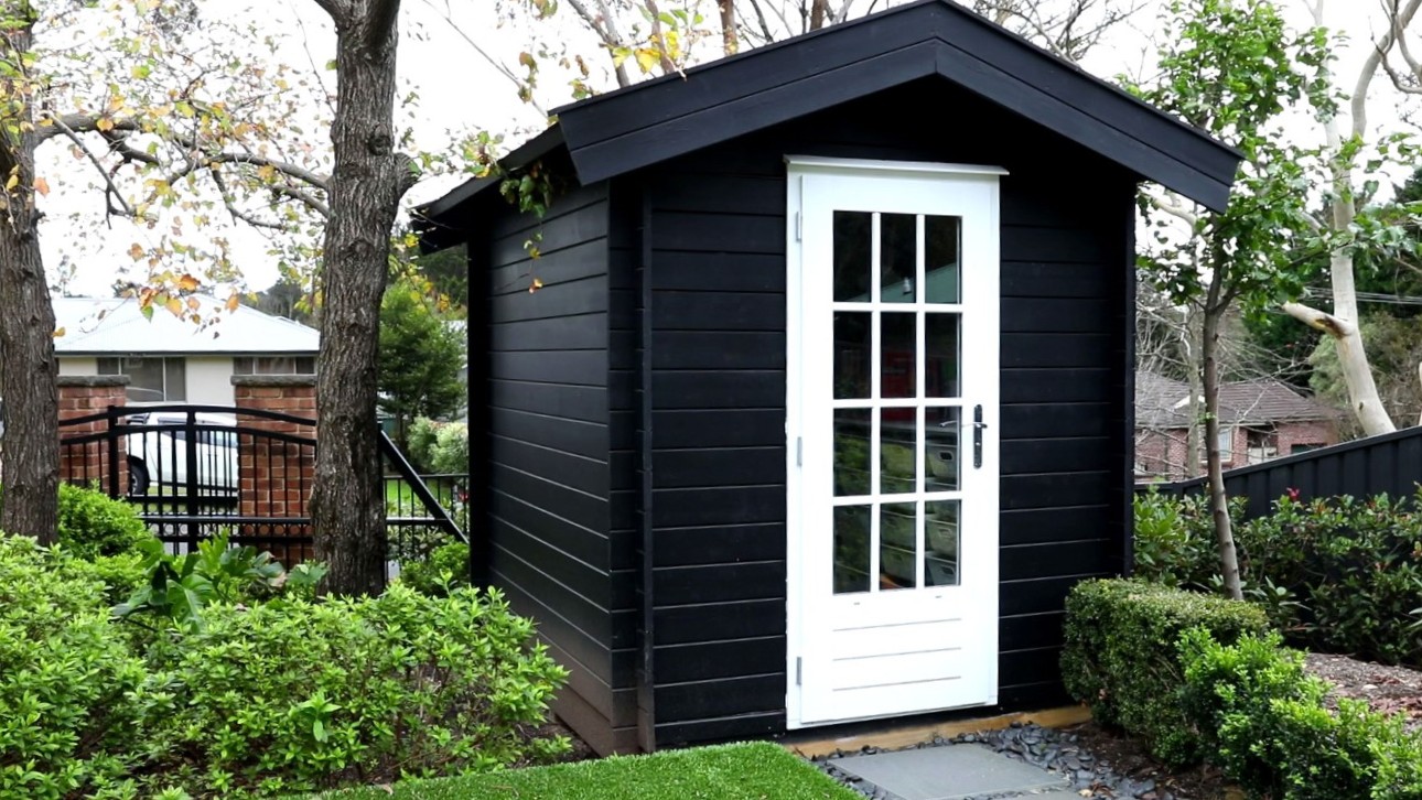 outside of cottage garden cabin storage shed