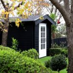 outside of cottage garden cabin storage shed