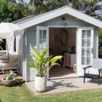 timber shed set in a backyard