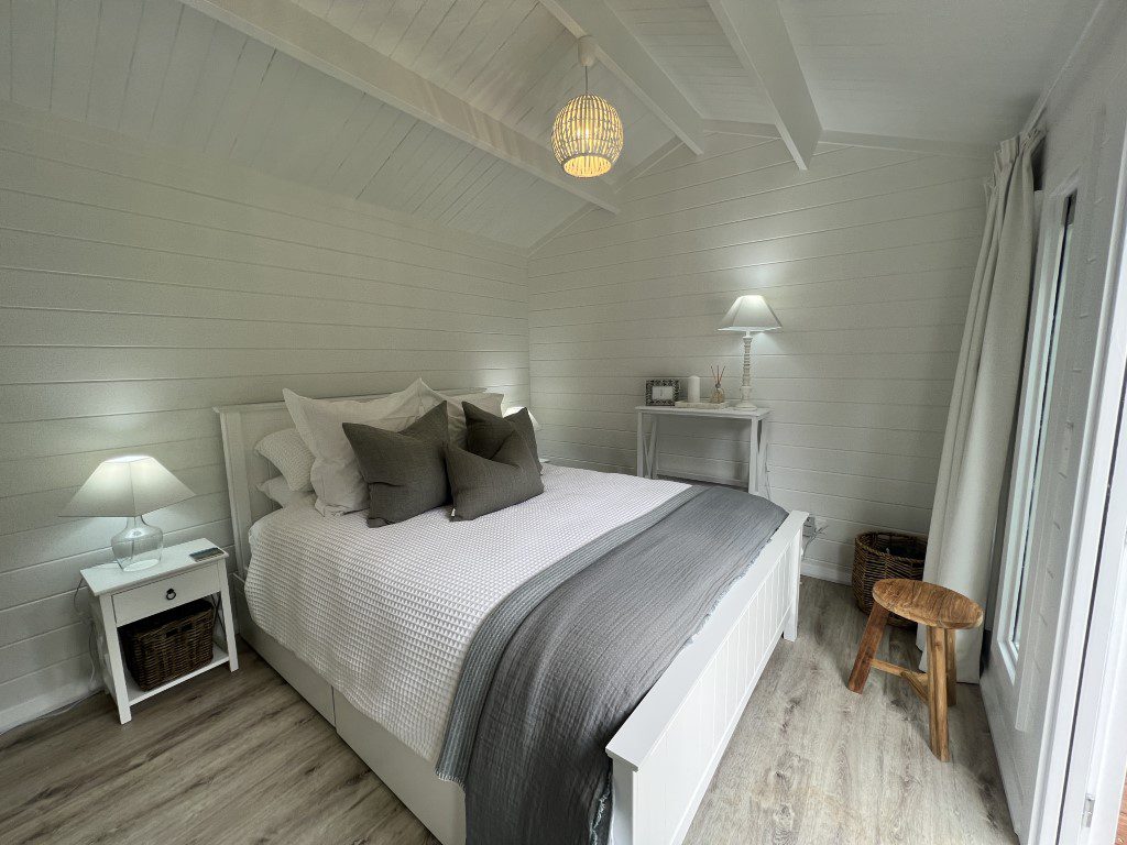 inside of painted ranch cabin accommodation