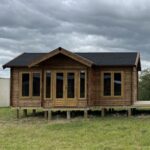 outside of lake cabin as a tiny home