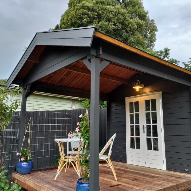 outside of star canopy cabin backyard retreat