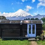 Example of a solar panel system installed on an off-grid SheShed Star Deluxe Cabin kitset