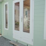 outside display tasman cabin close up on french doors