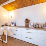 inside of ranch cabin as an office