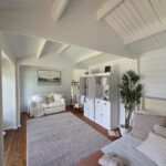 inside of painted and styled brook river display cabin