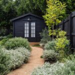 Barnlight on a black portable cabin