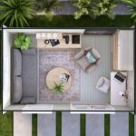 birdeye layout and render for skyline cabin