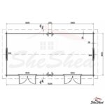 Dimensions on a portable building or studio
