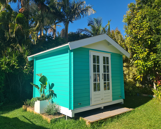 outside of painted star cabin home office