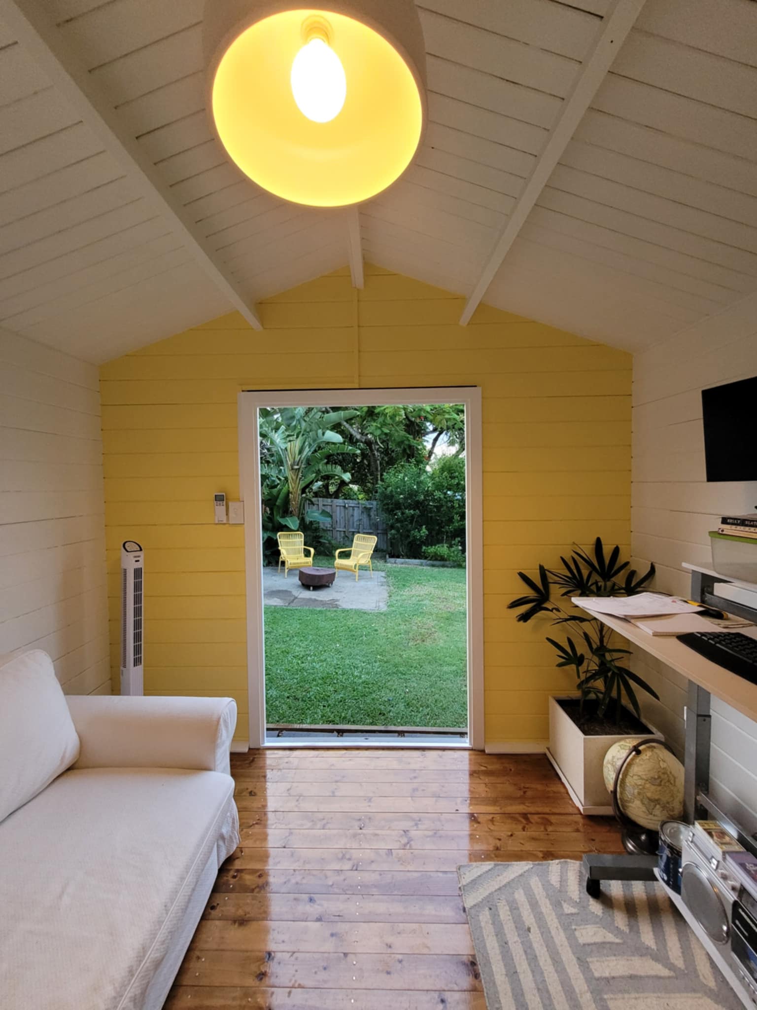inside of painted star cabin home office