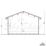 Measurements of a timber cabin