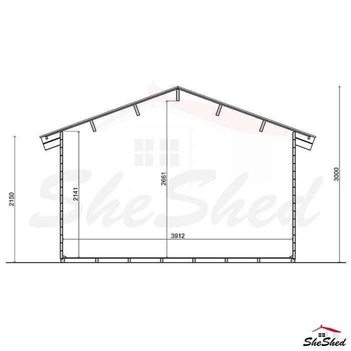 Measurements of a timber cabin