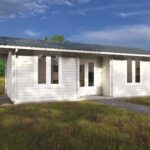 The outside of the weekender cabin