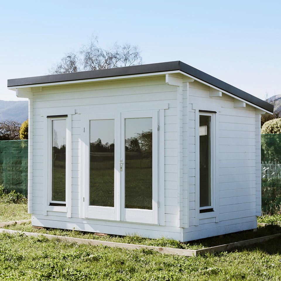 outside of painted tussock display cabin