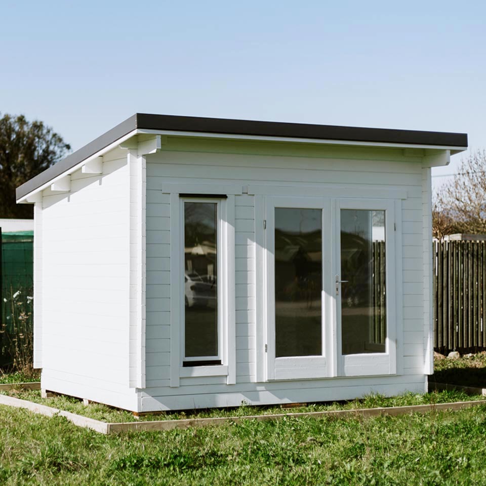 outside of painted tussock display cabin