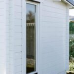 outside of tussock display cabin with fixed vented window closeup