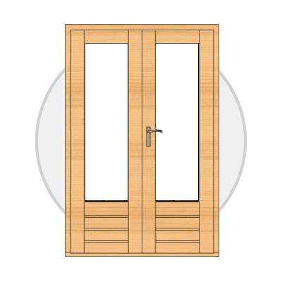 Untreated French Double Doors (without lattice)