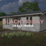 weekender cabin image with black friday wording
