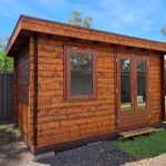 outside of skyline display cabin without lattice on windows and door