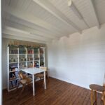 inside of art studio skyline display painted white