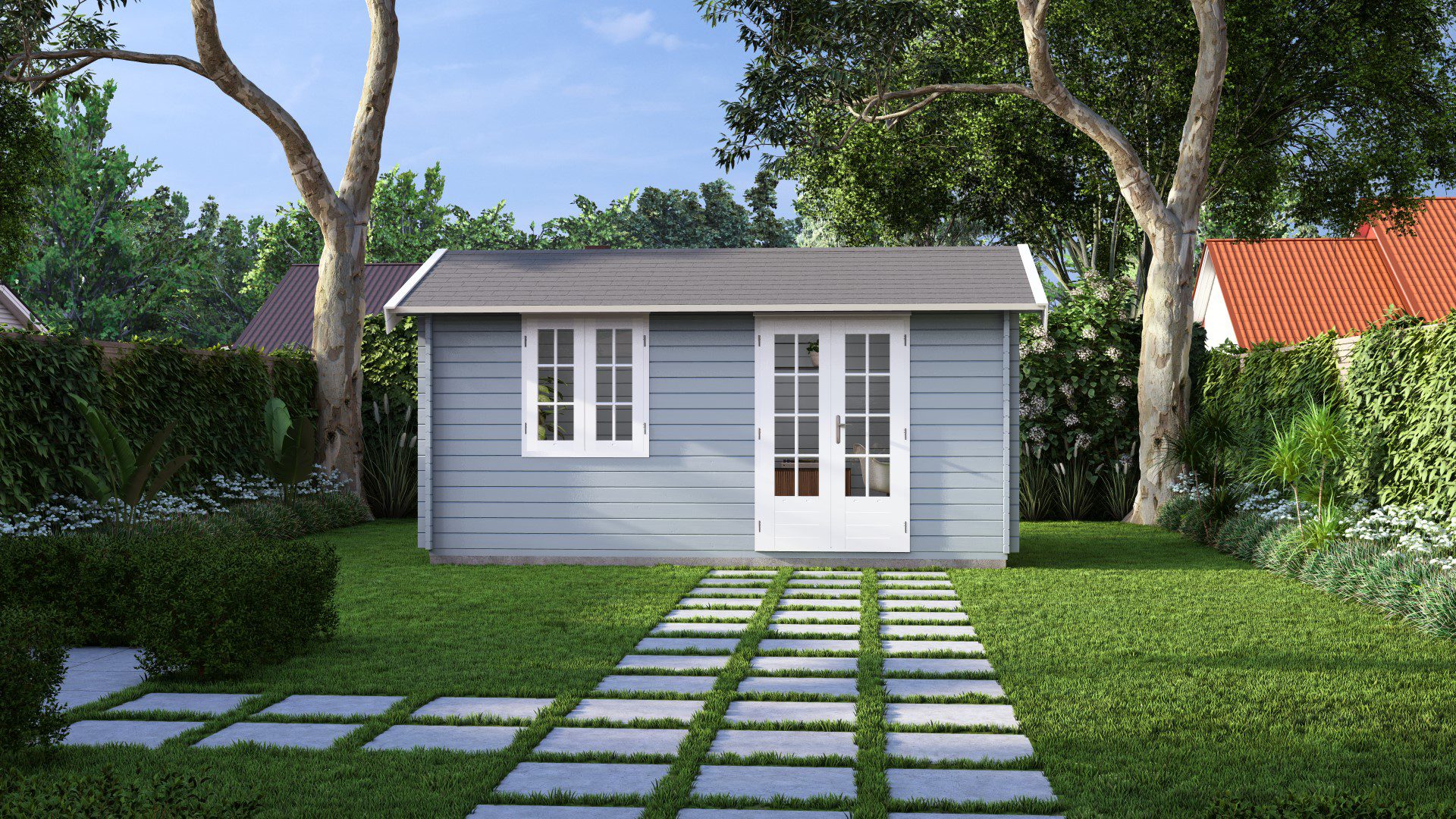 front woodland cabin render