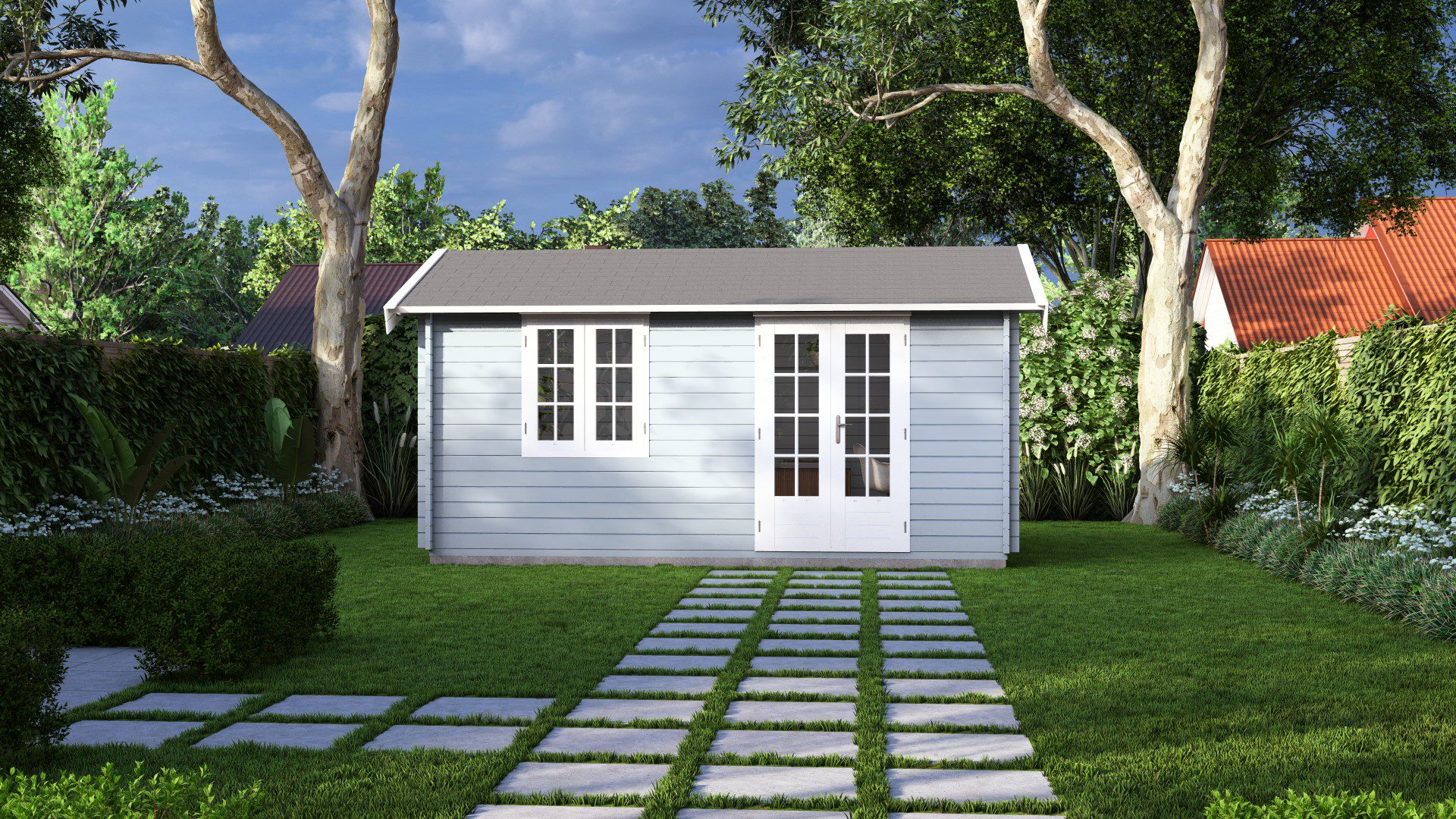 front woodland cabin render