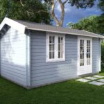 front angle of woodland cabin render