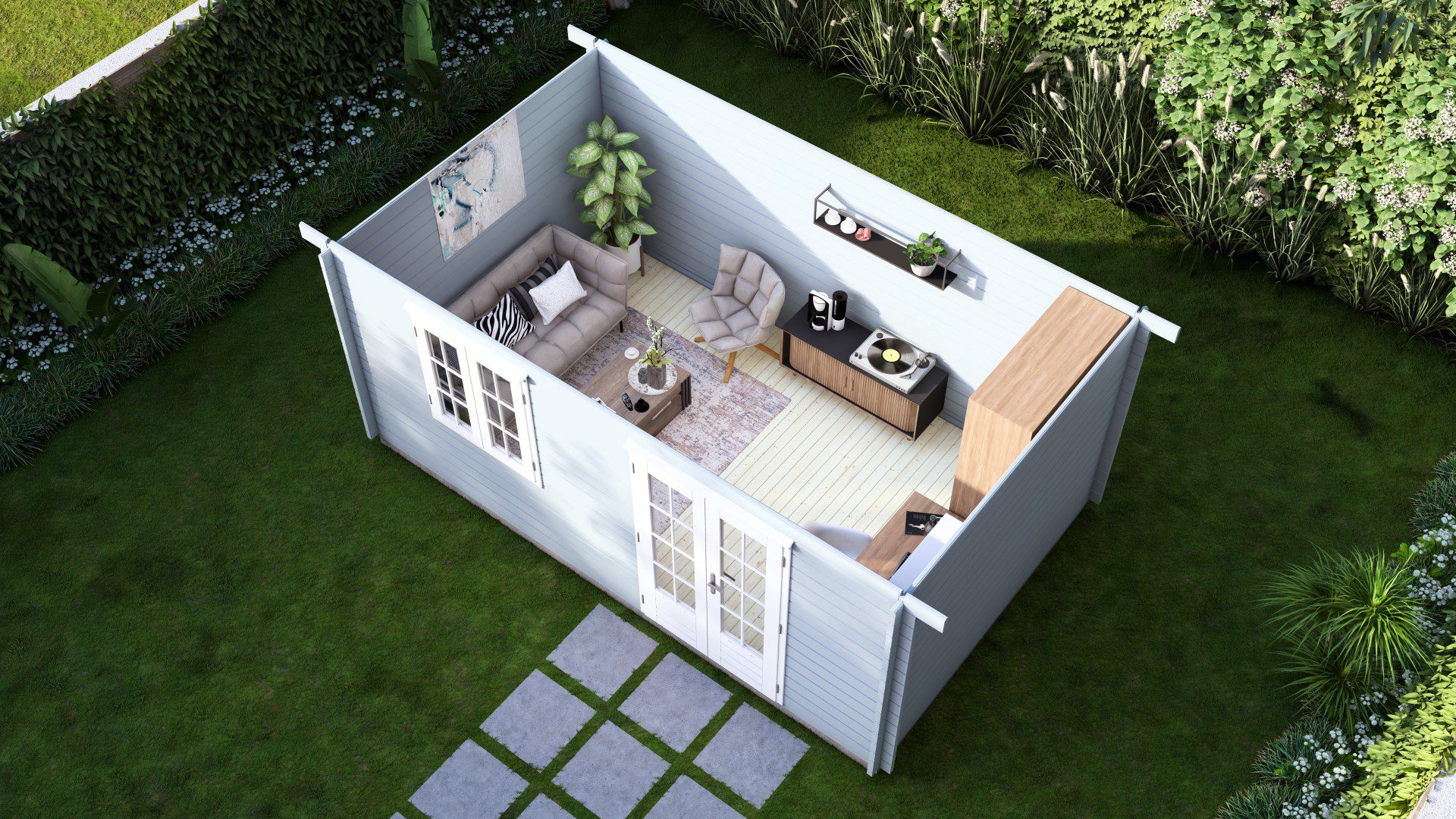 Woodland Render bird eye layout