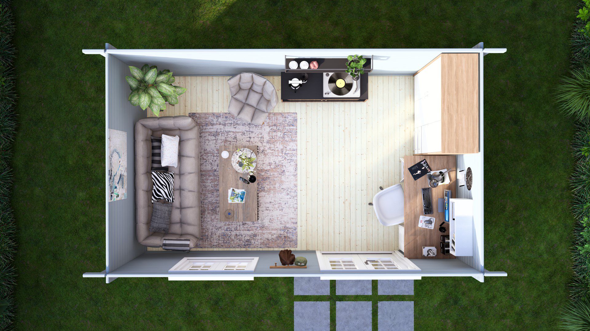 Woodland Render bird eye layout