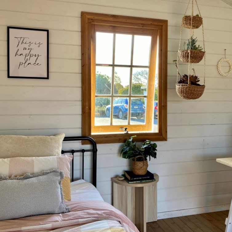 inside star canopy cabin with top hung window