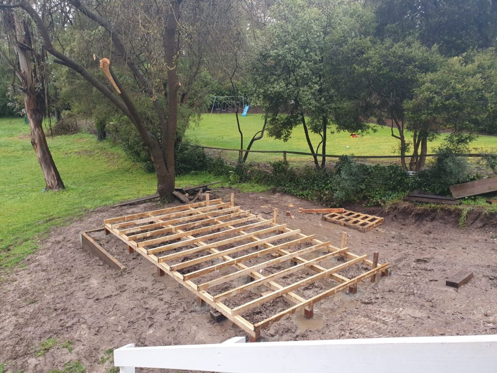 During construction of the Alpine cabin