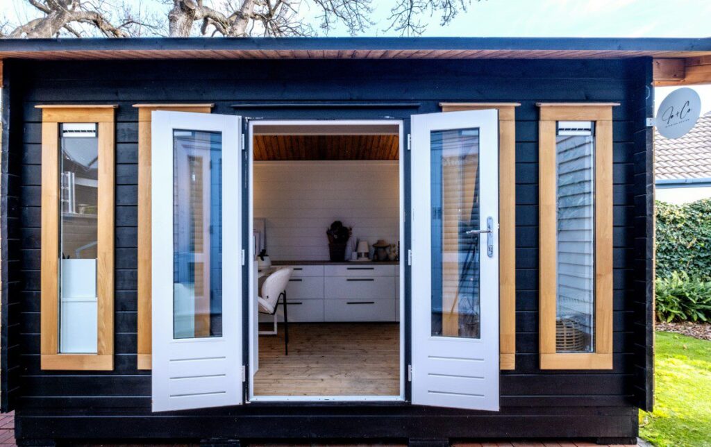 Jo & Co SheShed Ranch Cabin Home Office exterior 