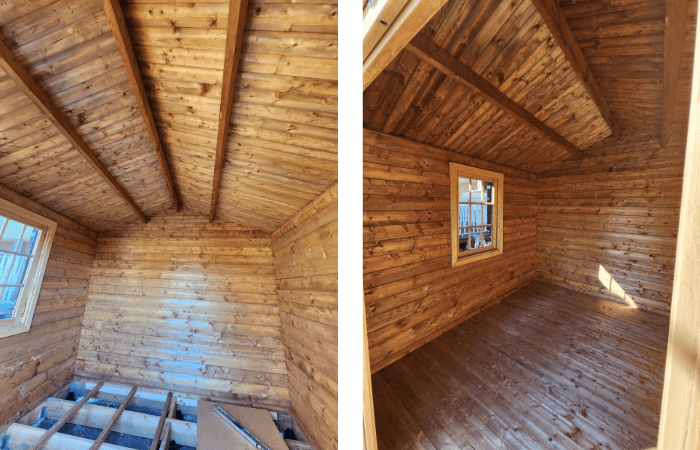 During the build - Jimmy and Tam SheShed