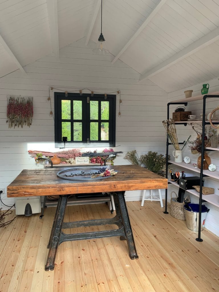 Florist operating her business from her home studio